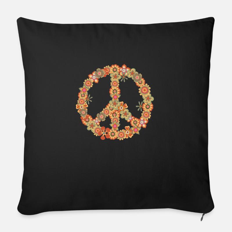 Hippie - Sofakissenbezug 45 x 45 cm - Schwarz