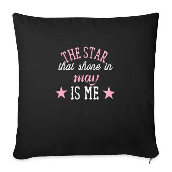 Queens are born in may - Sofa pillowcase 17,3'' x 17,3'' (45 x 45 cm) - black - Front