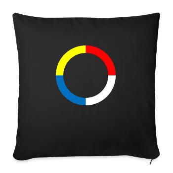 Rouge-Blanc-Bleu-Jaune - Housse de coussin décorative 45 x 45 cm - noir - Devant