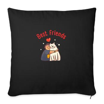 Best friends - Housse de coussin décorative 45 x 45 cm - noir - Devant