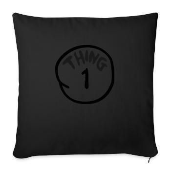 Dr. Suess Thing 1 - Sofa pillowcase 17,3'' x 17,3'' (45 x 45 cm) - black - Front