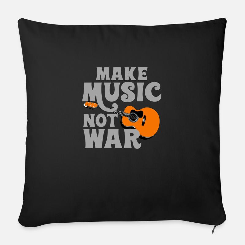 Make Music not war - Sofakissenbezug 45 x 45 cm - Schwarz