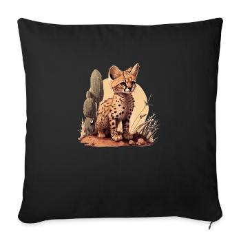 The wild kitten - Sofa pillowcase 17,3'' x 17,3'' (45 x 45 cm) - black - Front