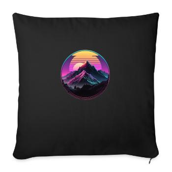 Mount Everest Synthwave - Sofakissenbezug 45 x 45 cm - Schwarz - Vorne