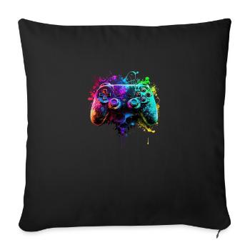 Neon Gaming Controller / Kontroller - Sofakissenbezug 45 x 45 cm - Schwarz - Vorne