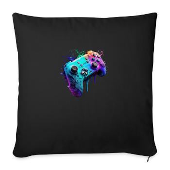 Neon Gaming Controller / Kontroller - Sofakissenbezug 45 x 45 cm - Schwarz - Vorne