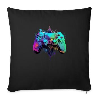 Neon Gaming Controller / Kontroller - Sofakissenbezug 45 x 45 cm - Schwarz - Vorne