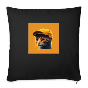 Cool cat - Sofa pillowcase 17,3'' x 17,3'' (45 x 45 cm) - black - Front