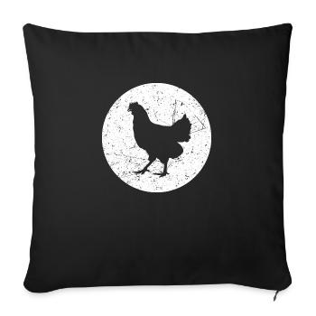 Chicken Vintage Chicken Owner Farmer Farmer - Sofa pillowcase 17,3'' x 17,3'' (45 x 45 cm) - black - Front
