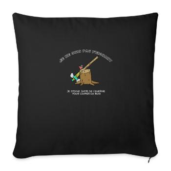 Couper du bois - Housse de coussin décorative 45 x 45 cm - noir - Devant