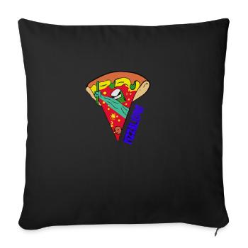 Pizzalicious - Sofa pillowcase 17,3'' x 17,3'' (45 x 45 cm) - black - Front