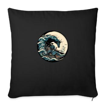 No 6 : Japanese Art Samurai Fighter Ukiyo_e Style - Sofa pillowcase 17,3'' x 17,3'' (45 x 45 cm) - black - Front