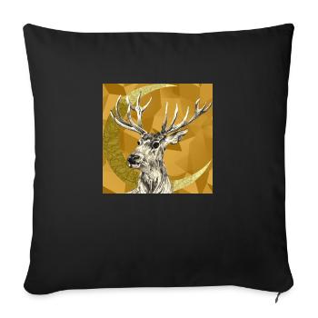 Deer - Sofa pillowcase 17,3'' x 17,3'' (45 x 45 cm) - black - Front
