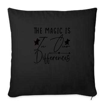La magie est dans nos différences - Housse de coussin décorative 45 x 45 cm - noir - Devant
