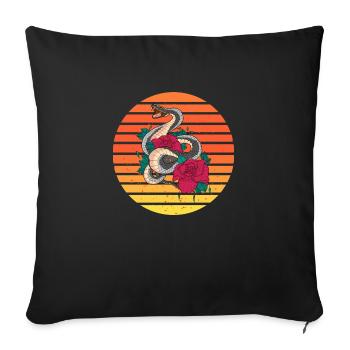 Serpent de chaleur - Housse de coussin décorative 45 x 45 cm - noir - Devant