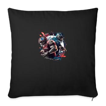 American Football - Spieler - Logo - Touchdown - Sofakissenbezug 45 x 45 cm - Schwarz - Vorne