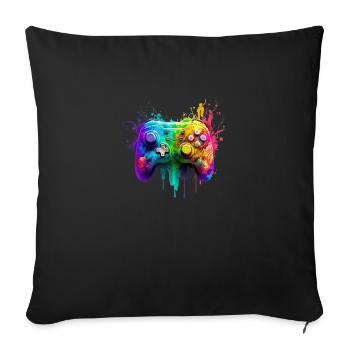 Neon Gaming Controller / Kontroller - Sofakissenbezug 45 x 45 cm - Schwarz - Vorne