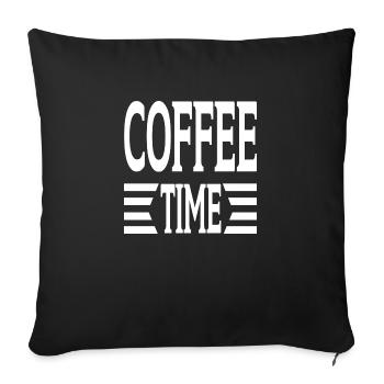 Coffee Time - Sofa pillowcase 17,3'' x 17,3'' (45 x 45 cm) - black - Front