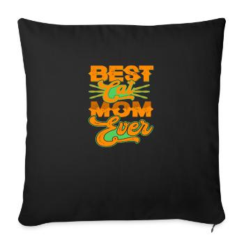 Meilleure maman chat de tous les temps - Housse de coussin décorative 45 x 45 cm - noir - Devant