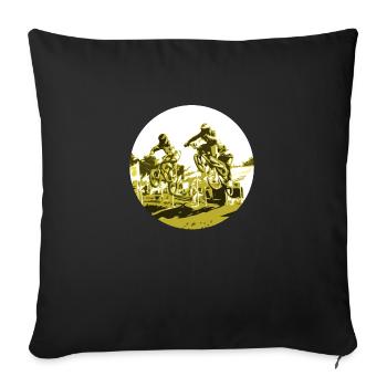 BMX Race Racing MTB Motocross MTB Bike RAD - Sofa pillowcase 17,3'' x 17,3'' (45 x 45 cm) - black - Front