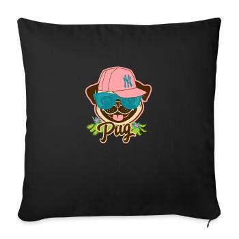 Chien - Housse de coussin décorative 45 x 45 cm - noir - Devant