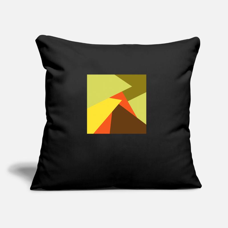 brun vert rouge jaune abstrait Housse de coussin décorative 45 x 45 cm