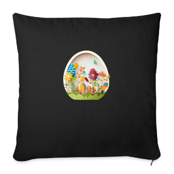 Cute design baby egg for Easter and spring - Sofa pillowcase 17,3'' x 17,3'' (45 x 45 cm) - black - Front