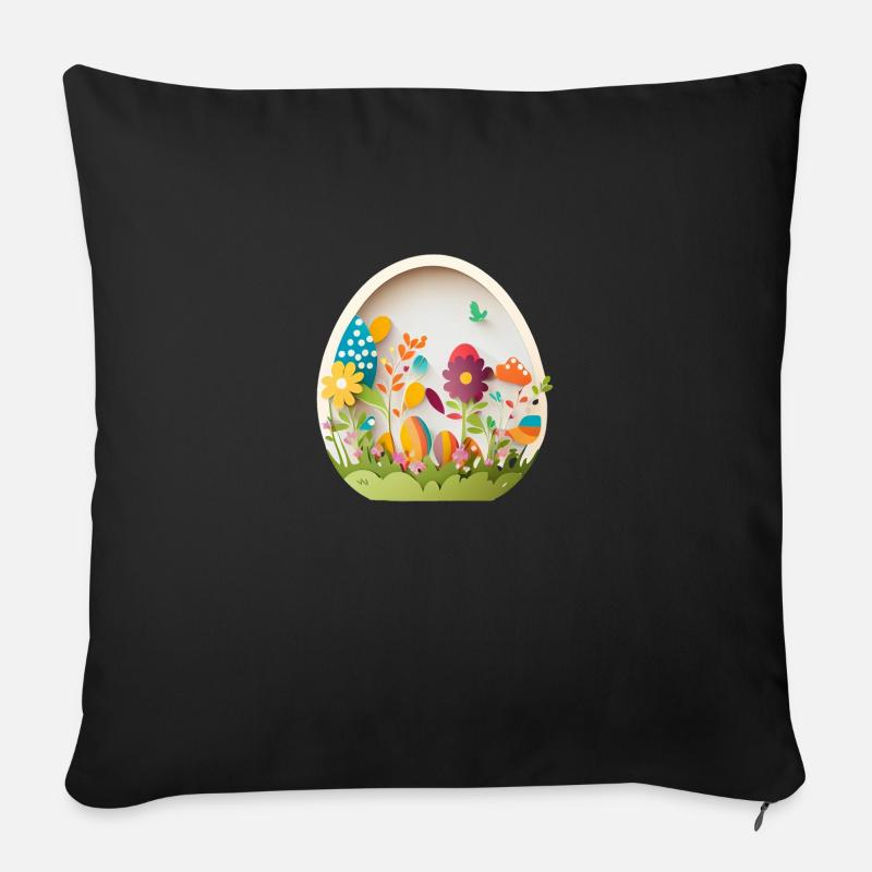 Cute design baby egg for Easter and spring - Sofa pillowcase 17,3'' x 17,3'' (45 x 45 cm) - black