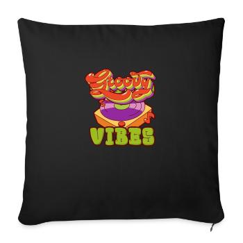 Ambiance groovy - Housse de coussin décorative 45 x 45 cm - noir - Devant
