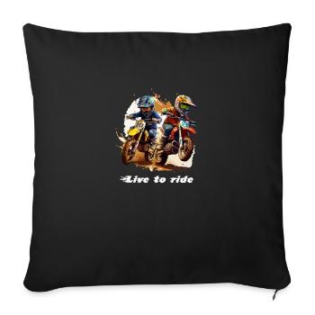 Live to ride - Sofa pillowcase 17,3'' x 17,3'' (45 x 45 cm) - black - Front