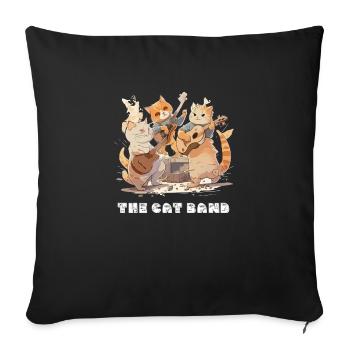 The cat band - Housse de coussin décorative 45 x 45 cm - noir - Devant