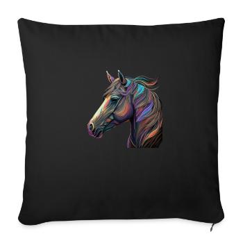 PFERD IM WIND - Sofakissenbezug 45 x 45 cm - Schwarz - Vorne