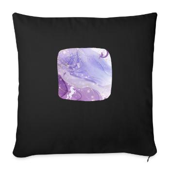 Aquarelle rose enchanteresse: Licorne & Fées - Housse de coussin décorative 45 x 45 cm - noir - Devant