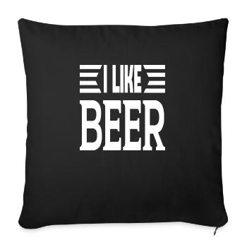 I Like Beer - Sofa pillowcase 17,3'' x 17,3'' (45 x 45 cm) - black - Front