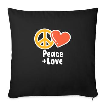 Peace & Love Peace + Love original gift - Sofa pillowcase 17,3'' x 17,3'' (45 x 45 cm) - black - Front