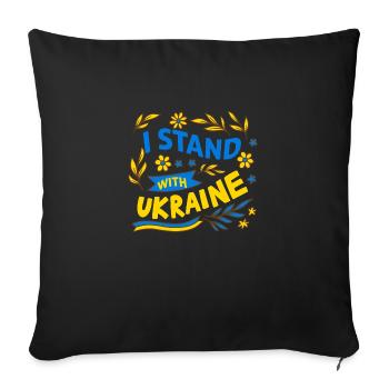 Ukraine 2023 - je Soutiens Ukraine - Ukraine 2023 - Housse de coussin décorative 45 x 45 cm - noir - Devant