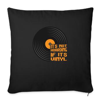 Ce n’est pas de la thésaurisation si c’est du vinyle - Housse de coussin décorative 45 x 45 cm - noir - Devant