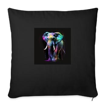 SCHÖNER ELEFANT MIT REFLEXION - Sofakissenbezug 45 x 45 cm - Schwarz - Vorne