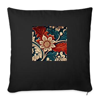 Motif Fleur - Housse de coussin décorative 45 x 45 cm - noir - Devant