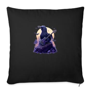 rock raven - Sofa pillowcase 17,3'' x 17,3'' (45 x 45 cm) - black - Front