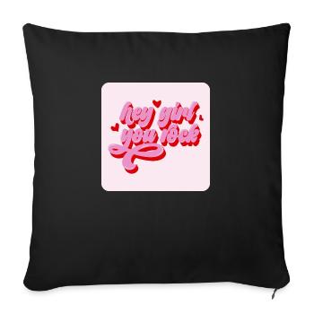 Hey girl, you rock - Sofa pillowcase 17,3'' x 17,3'' (45 x 45 cm) - black - Front