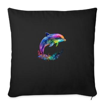 DAUPHIN ORIGINAL - EN COULEURS - Housse de coussin décorative 45 x 45 cm - noir - Devant
