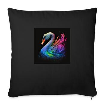 MAJESTUEUX CYGNE MULTICOLORE - Housse de coussin décorative 45 x 45 cm - noir - Devant