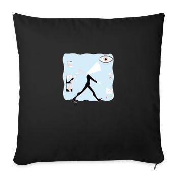Birth - Sofa pillowcase 17,3'' x 17,3'' (45 x 45 cm) - black - Front