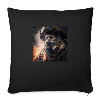 Firefighter in front of Fire and Smoke - Sofakissenbezug 45 x 45 cm - Schwarz - Vorne
