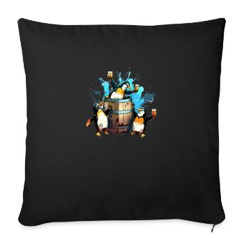Penguin Beer Party - Sofa pillowcase 17,3'' x 17,3'' (45 x 45 cm) - black - Front