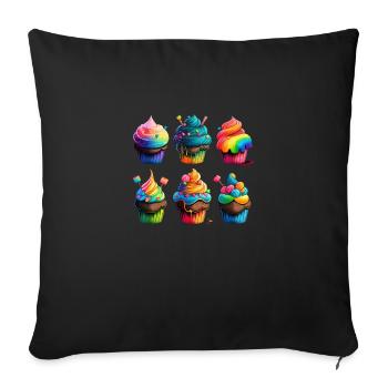 SCHÖNE CUPCAKES - Sofakissenbezug 45 x 45 cm - Schwarz - Vorne