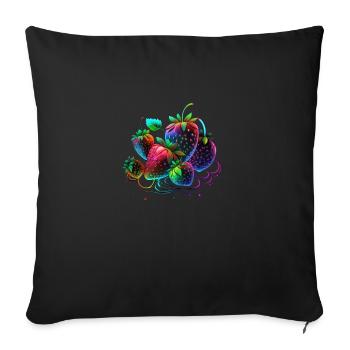 JOLIES FRAISES - MULTICOLORES - Housse de coussin décorative 45 x 45 cm - noir - Devant