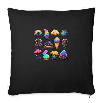 KEKSE - EISCREME - Sofakissenbezug 45 x 45 cm - Schwarz - Vorne
