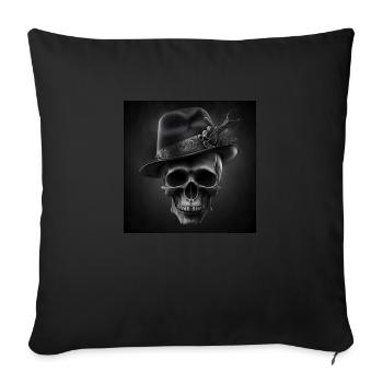 Crâne Noir Vintage - Housse de coussin décorative 45 x 45 cm - noir - Devant